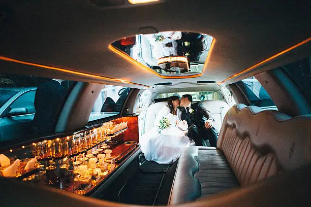 Limo rental for wedding couple